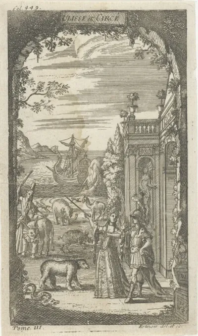 Titelpagina voor Ulisse et Circé, in Le Théâtre Italien de Gherardi, Parijs 1700.