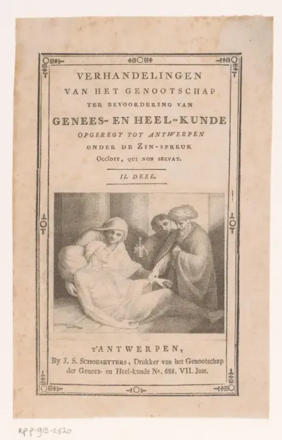Titelpagina voor: Verhandelingen van het Genootschap ter bevoordering van genees- en heel-kunde, 1798, dl. 2