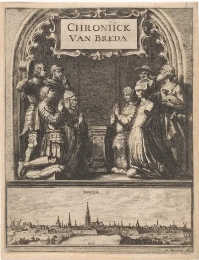 Titelpagina voor: Vliet, Johannes van. Bredaesche almanac, en chronĳck, 1664