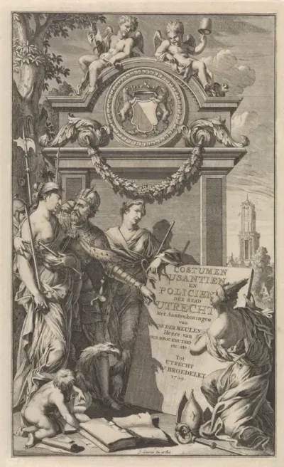 Titelpagina voor W. Van der Meulen, Costumen, Usantien en Policien der stad Utrecht, 1709