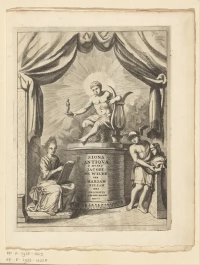 Titelpagina voor: Wilde, Maria de. Signa antiqua, e museo Jacobi de Wilde per Mariam filiam aeri inscripta, 1700