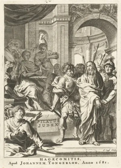 Titelpagina voor Wilelmus Goesius, Pilatus Judex, Den Haag, 1681