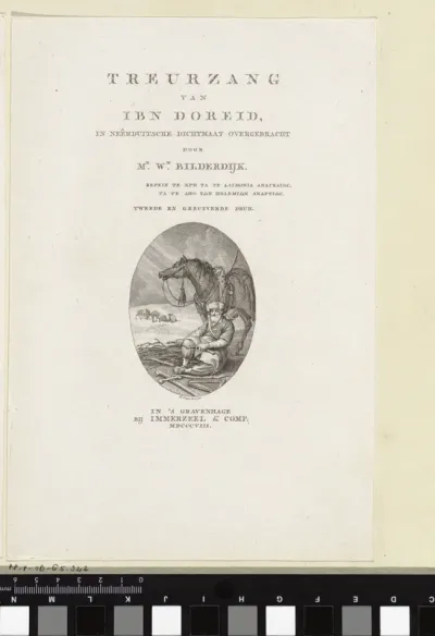 Titelpagina voor: Willem Bilderijk, 'Treurzang van Ibn Doreid', 1808