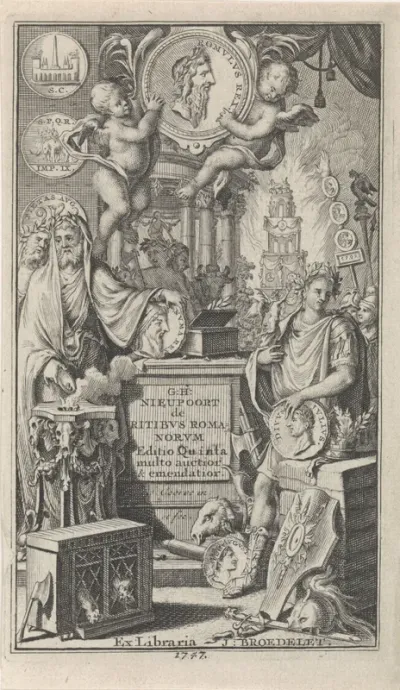 Titelpagina voor Willem Hendrik Nieupoort, Rituum, qui olim apud Romanos obtinuerunt, succincta explicatio, 1747