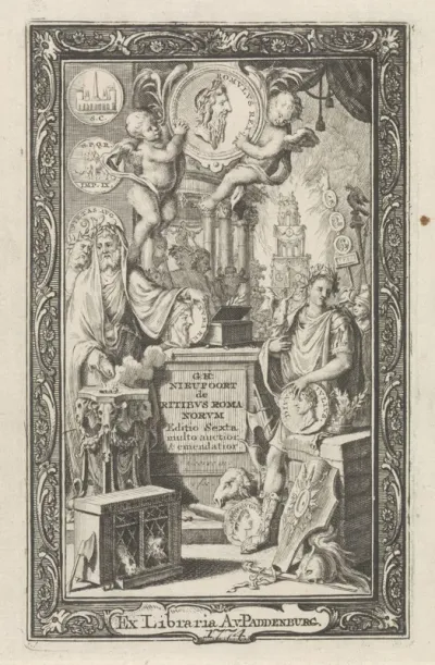 Titelpagina voor Willem Hendrik Nieupoort, Rituum, qui olim apud Romanos obtinuerunt, succincta explicatio, 1774