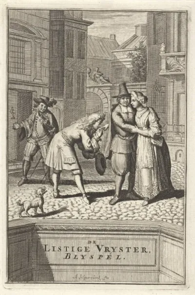 Titelpagina voor Y. Vincent naar Molière, De listige vryster, 1690