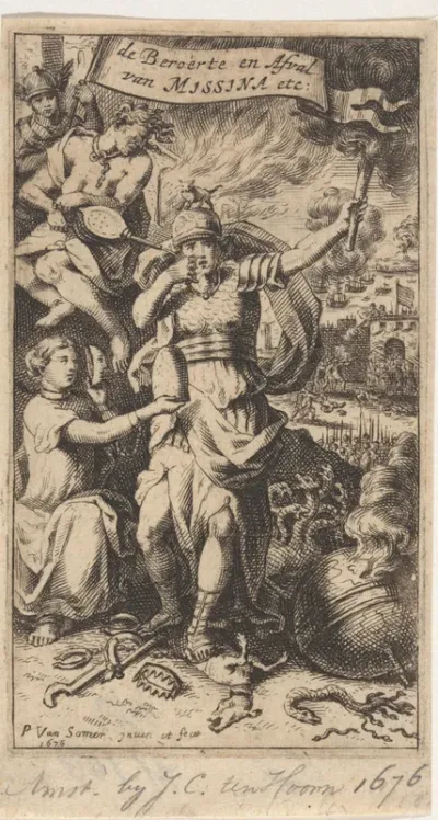 Titelpagna voor: De beroerte en afval van Messina (...),  1676