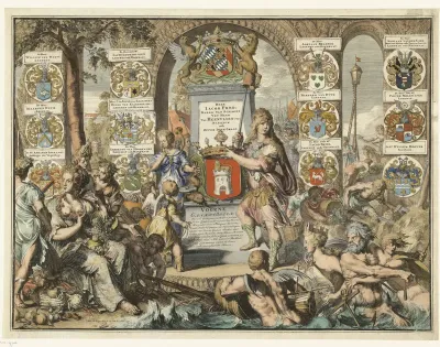 Titelprent Caartboeck van Voorne, 1701