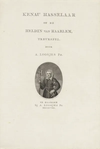 Titelprent `Kenau Hasselaar of de Heldin van Haarlem, treurspel', door A. Loosjes Pz., 1808