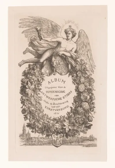 Titelprent met allegorie op Antwerpen
