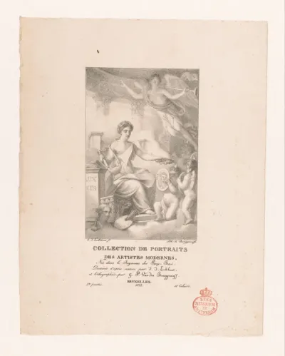 Titelprent met allegorie op de kunst