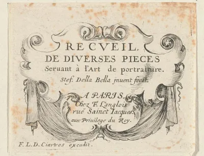 Titelprent met cartouche met tekst