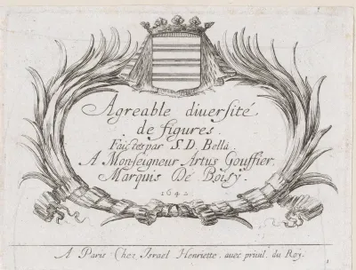 Titelprent met een cartouche met titel