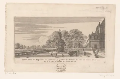 Titelprent met gezicht op het Hof van de Fontein