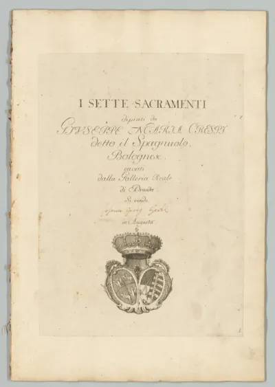 Titelprent met het wapen van Augustus II de Sterke, koning van Polen