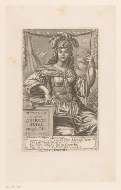 Titelprent met Minerva en de zeven vrije kunsten