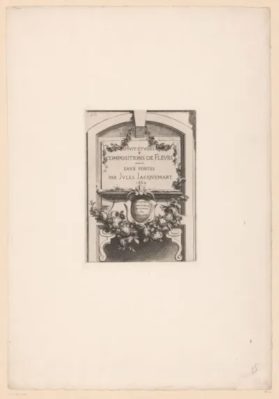 Titelprent met pioenrozen tegen een wand