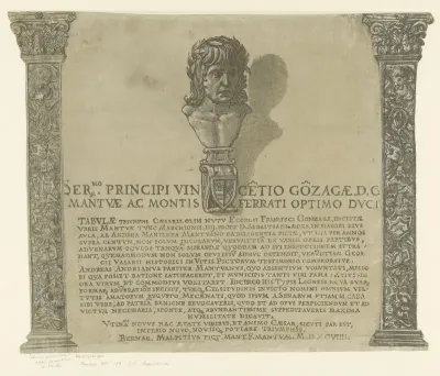 Titelprent met portret van kunstenaar Andrea Mantegna