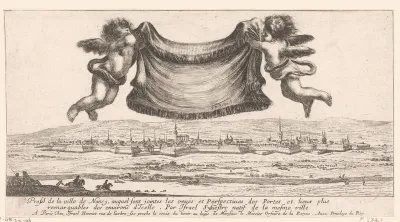 Titelprent met profiel van de stad Nancy