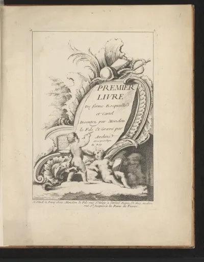 Titelprent met rocaille en putti