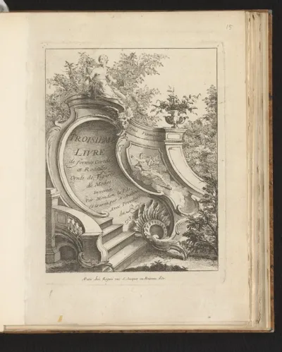 Titelprent met rocaille op bordestrap