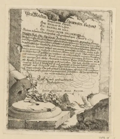 Titelprent met ruïne