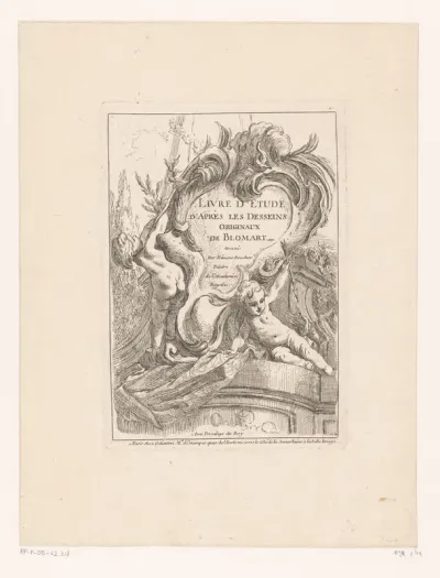 Titelprent met twee putti bij een cartouche