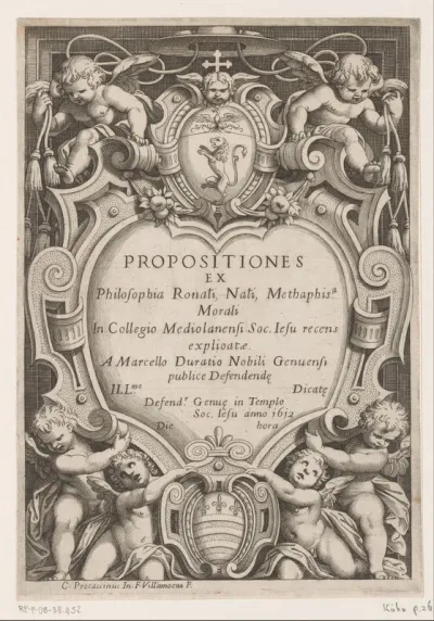 Titelprent met zes putti