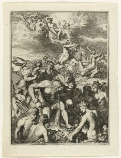 Titelprent van Boek 1 van De Ystroom (1671) van Antonides van der Goes
