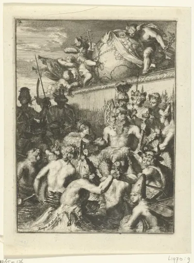 Titelprent van Boek 2 van De Ystroom (1671) van Antonides van der Goes