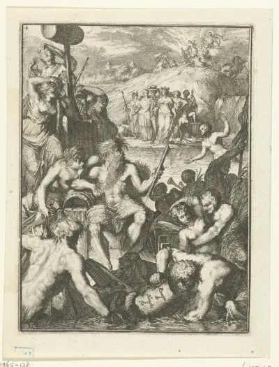 Titelprent van Boek 4 van De Ystroom (1671) van Antonides van der Goes