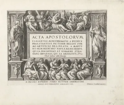 Titelprent van de serie over de handelingen van de apostelen
