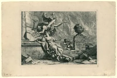 Titelprent van de serie Perspectives des ruines de la ville de Bruxelles