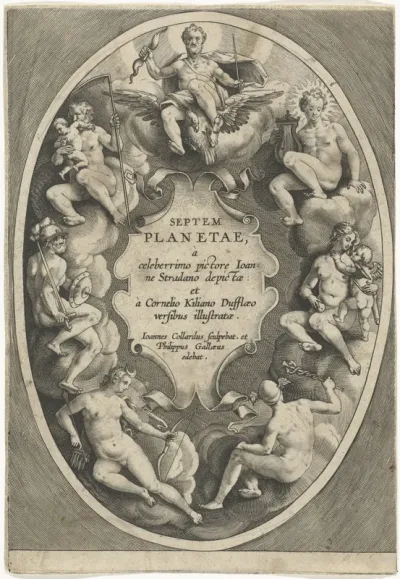 Titelprent van een serie over de zeven planeten