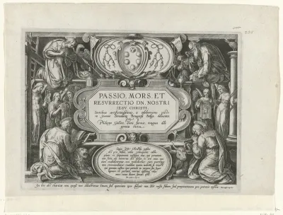 Titelprent van Passio, mors et resurrection dn. Nostri Jesu Christ