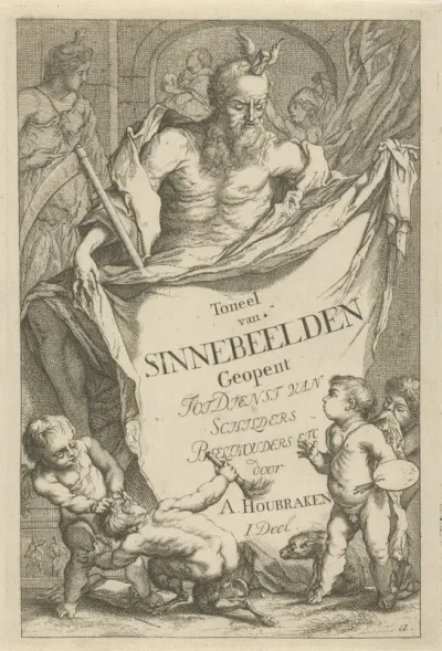 Titelprent van: Toneel van sinnebeelden, eerste deel