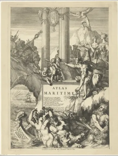 Titelprent voor 'Cartes marines a l'usage des armées du roy de la Grande Bretagne' van Romeyn de Hooghe