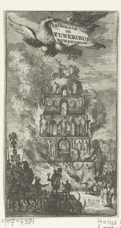Titelprent voor 'De funeribus Romanorum' van Johann Kirchmann