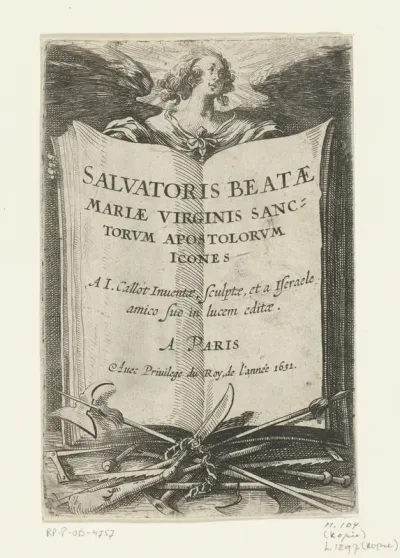 Titelprent voor de prentreeks 'Christus, Maria en de apostelen' (kopieën naar 'De grote apostelen')
