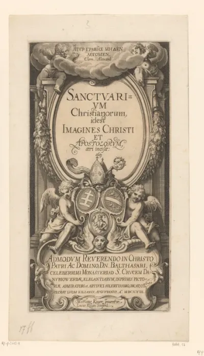 Titelprent voor de prentserie 'Christelijk Heiligdom'