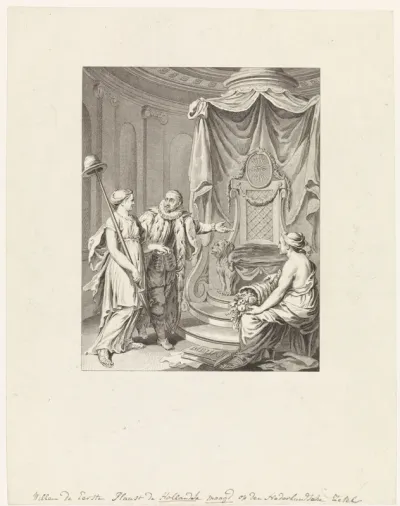 Titelprent voor de prentserie Taferelen uit het leven van prins Willem I, 1568-1584