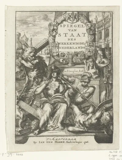 Titelprent voor deel 1 van 'Spiegel van Staat' van Romeyn de Hooghe
