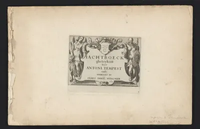 Titelprent voor een serie met jachttaferelen genaamd 'Iachtboeck'