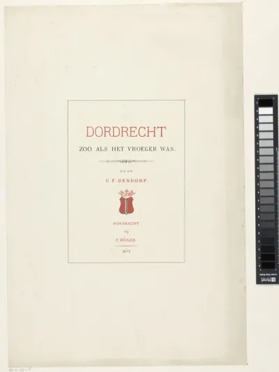 Titelprent voor een serie over Dordrecht in het verleden