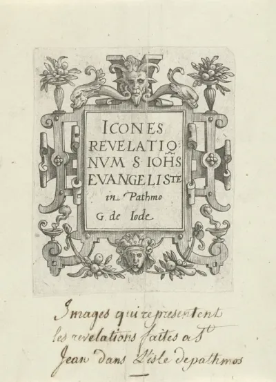 Titelprent voor een serie over Johannes op Patmos