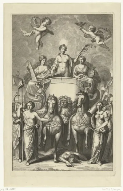 Titelprent voor Hugo de Groots Nederlandtsche Jaerboeken en Historien, 1681