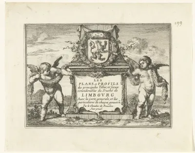 Titelprent voor 'Les plans et profils des principales Villes, et lieux considerables du Duché de Limbourg' van Sébastien Beaulieu de Pontault