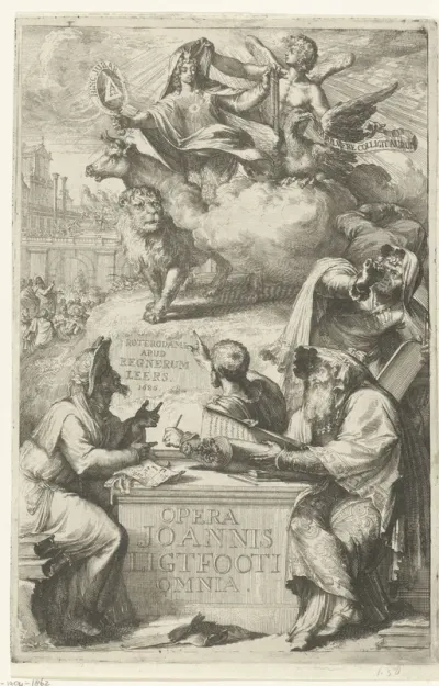 Titelprent voor 'Opera omnia' van John Lightfoot