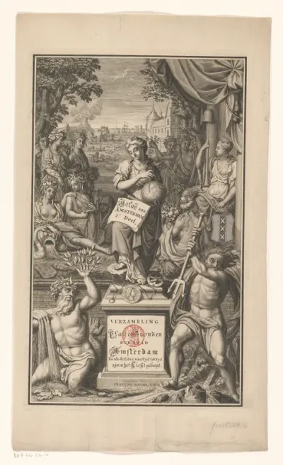 Titelprent voor portefeuille 20 van de Atlas Ottens (Amsterdam, deel 1: plattegronden en profielen)