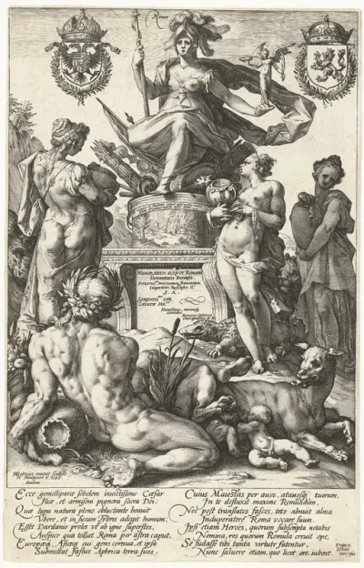 Titelprent voor prentserie De Romeinse helden